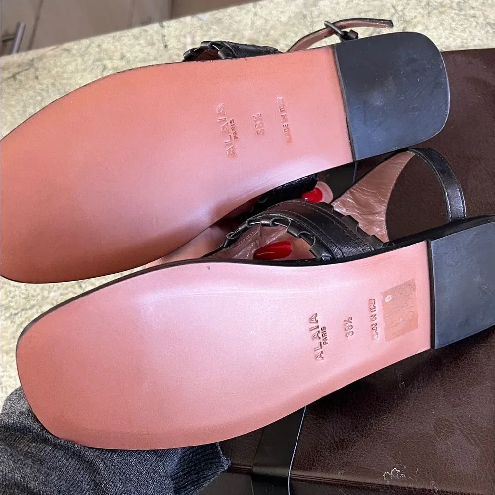 Alaia Black Embellished Men's Sandals